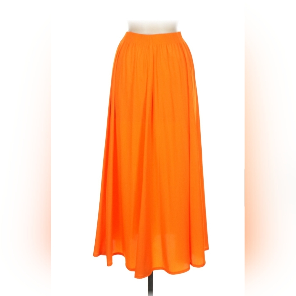 Double Zero Vibrant Orange Maxi Skirt